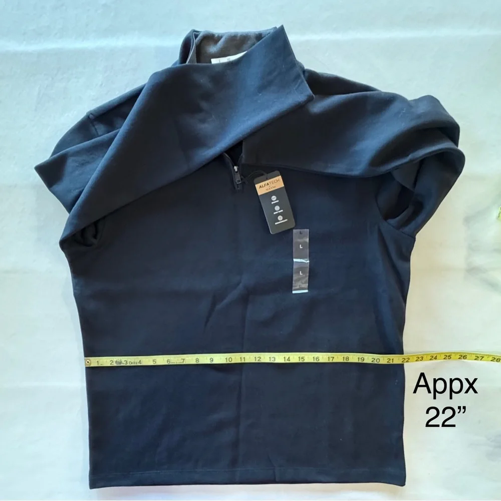 ALFANI Deep Black Quarter-Zip Classic Fit Pullover (Large)